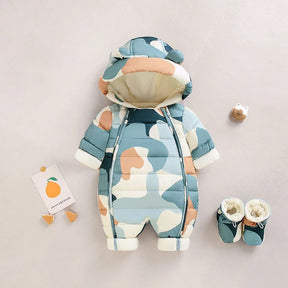 Little Explorer Winter Romper: Warm, Hooded, and Perfect for Cold Weather Play - Petite Cove 