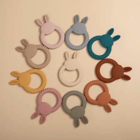 Kid-Proof Silicone Baby Rabbit Teether Ring - Petite Cove 