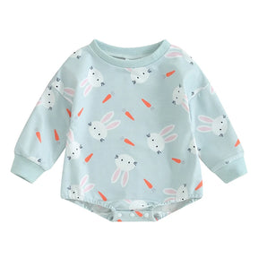 Bunny Cotton Sweatshirt Romper - Petite Cove 