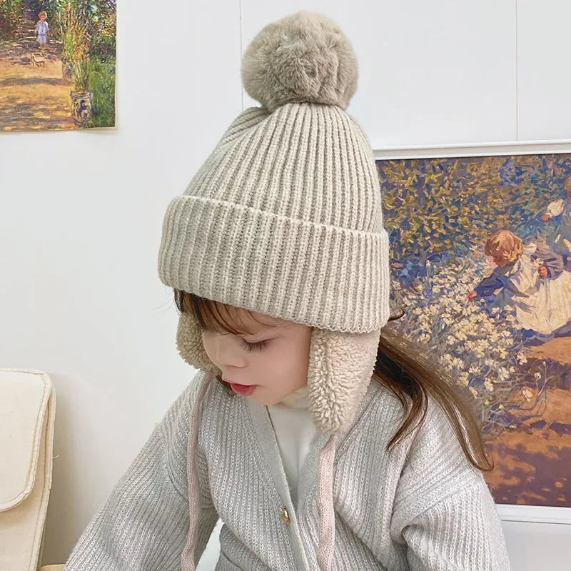 Polar Pompom Knitted Hat - Petite Cove 