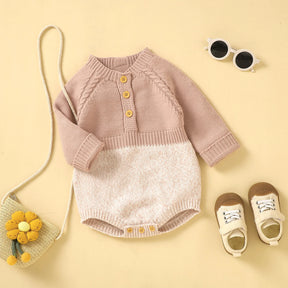 Petite Knit® Button-Up Baby Romper - Petite Cove 