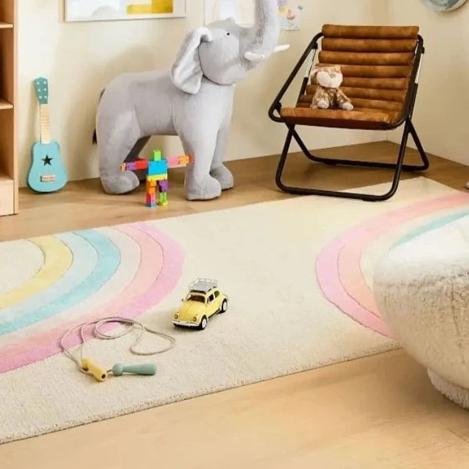 Rectangular Rainbow Stripe Rug - Petite Cove 