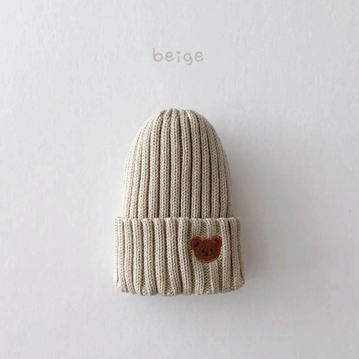 Knit Bear Embroidery Kids Hat - Petite Cove 