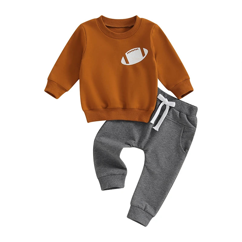 Touchdown Tot Cozy Football Sweatsuit - Petite Cove 