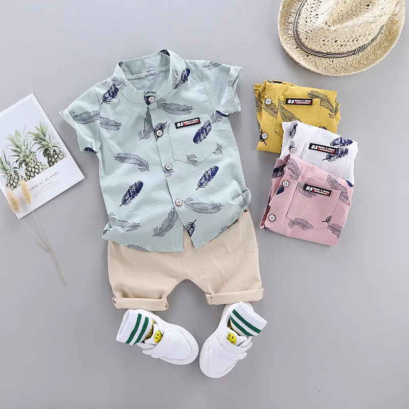 Feathered Fun Shirt & Shorts Set - Petite Cove 