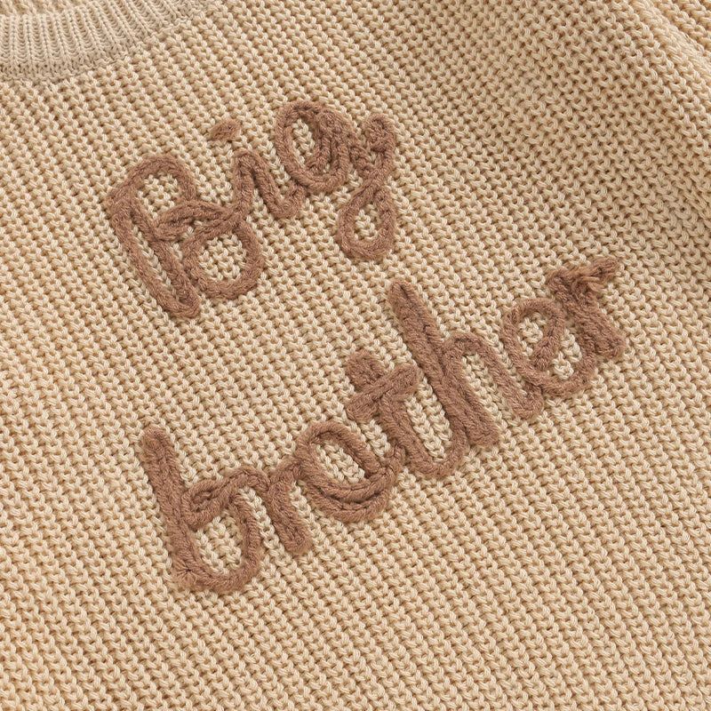 Big Brother Knit Embroidered Sweater - Petite Cove 