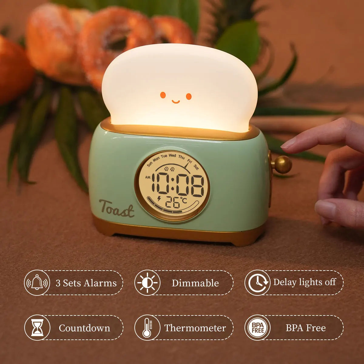 Toast Time Light & Alarm Clock - Petite Cove 