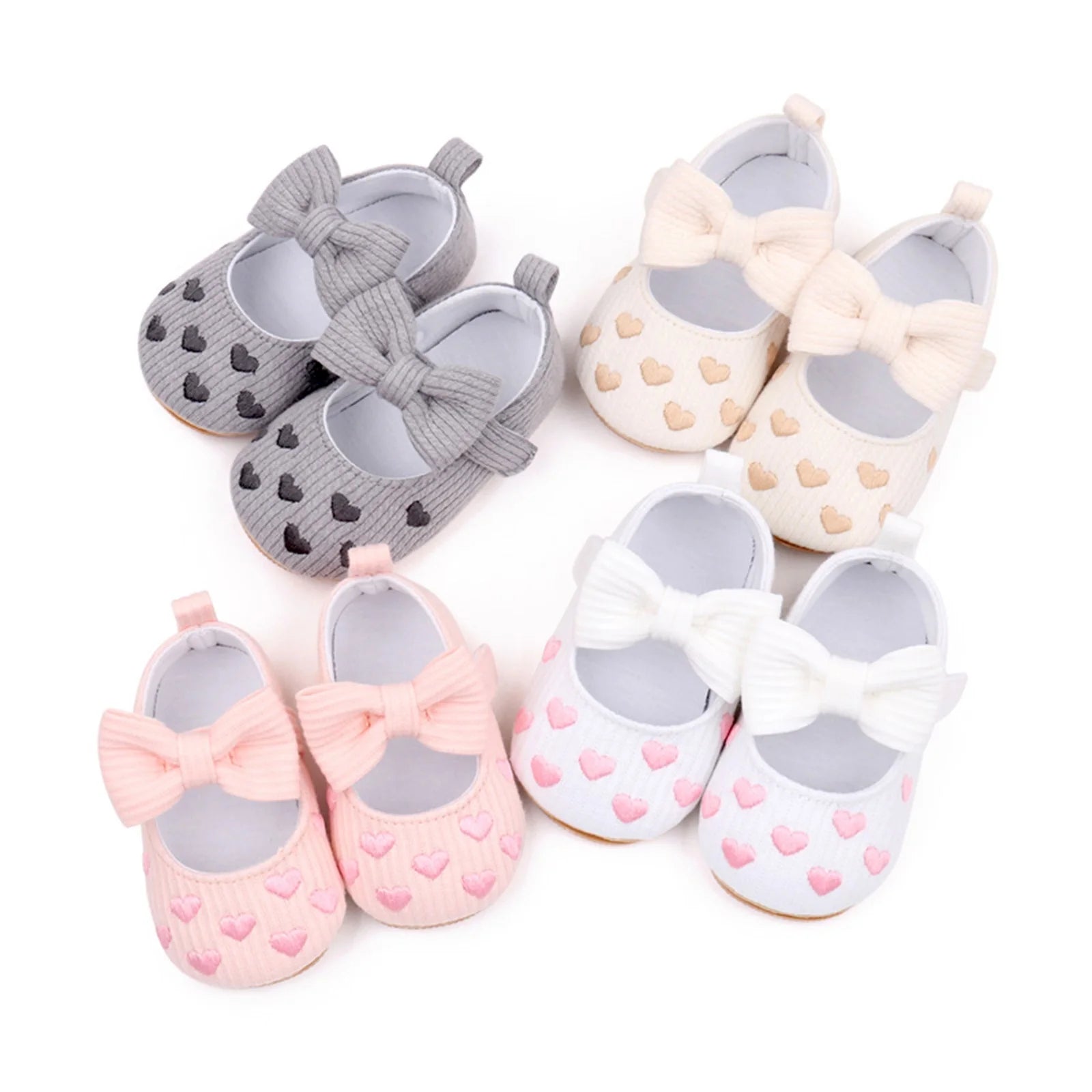 Heartfelt Mary Jane Cotton Baby Flats - Petite Cove 