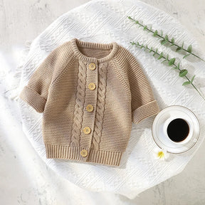 Petite Knit® 'Heart Accent Cable' Overalls & Cardigan Set - Petite Cove 