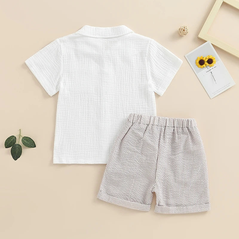 Seaside Linen-Blend Shirt & Shorts Set - Petite Cove 