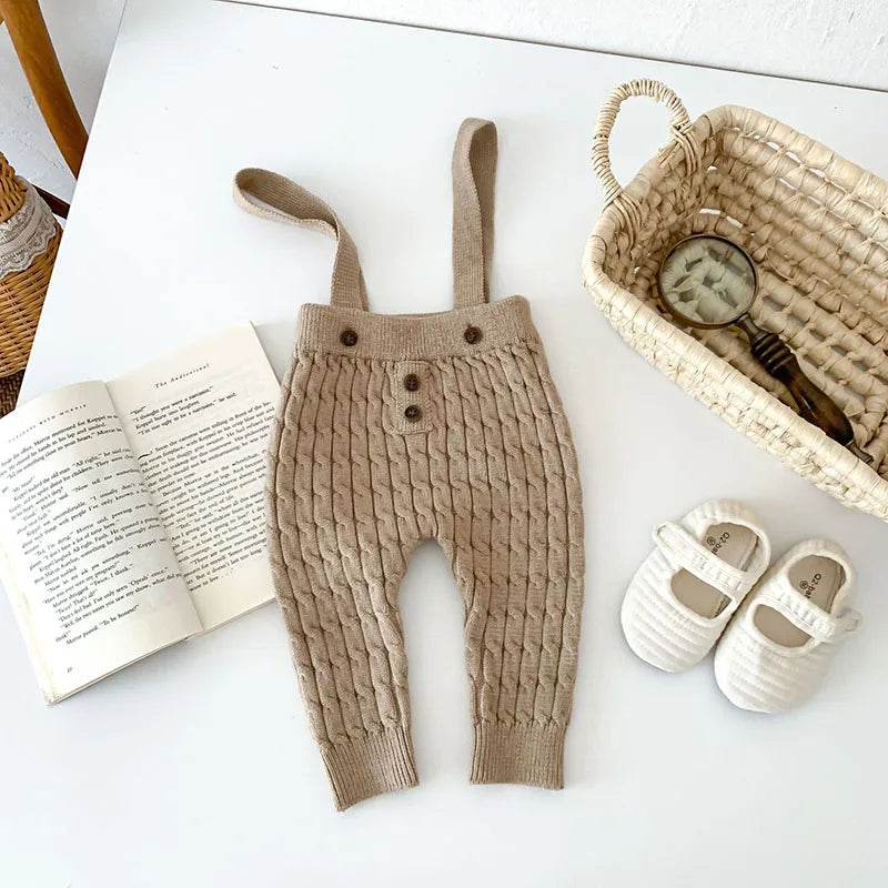 Petite Knit® Classic Stripes Sweater & Overalls Set - Petite Cove 