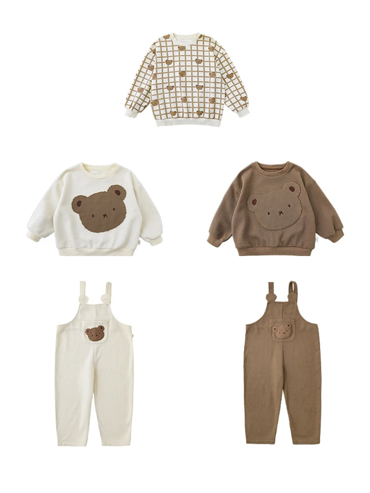 Petite Bear: Bear Overalls| Brown - Petite Cove 