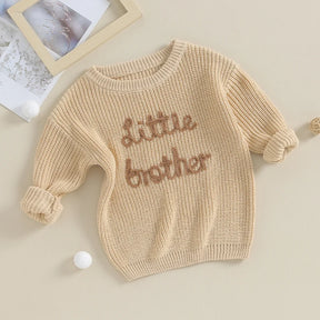 Little Brother Knit Embroidered Sweater - Petite Cove 