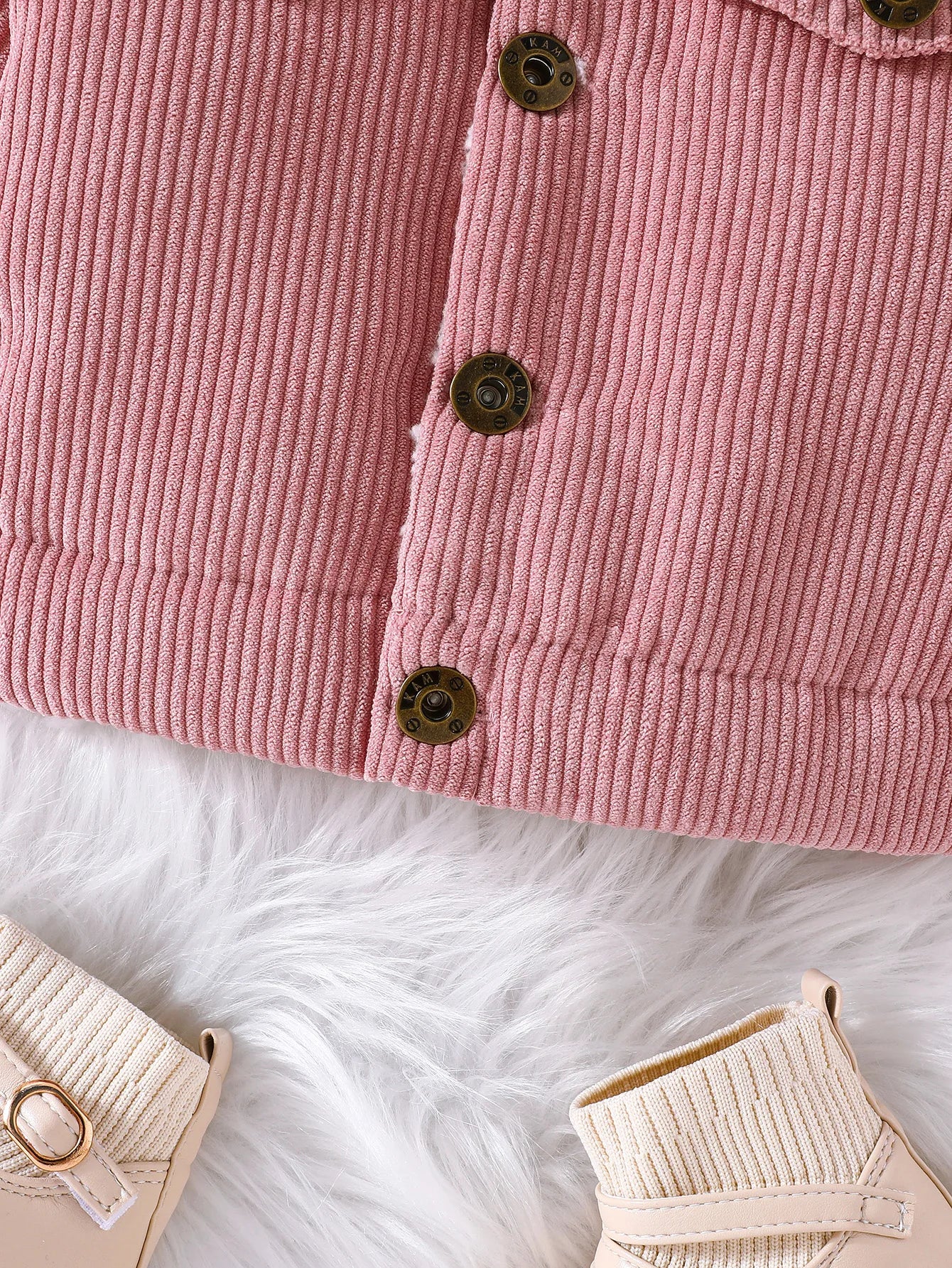 Tiny Trendsetter Corduroy Winter Coat in Pink - Petite Cove 