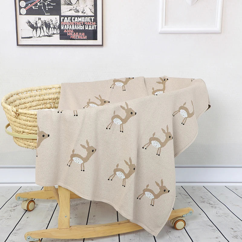 Petite Knit® Baby Deer Blanket - Petite Cove 