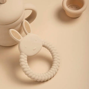 Kid-Proof Silicone Baby Rabbit Teether Ring - Petite Cove 