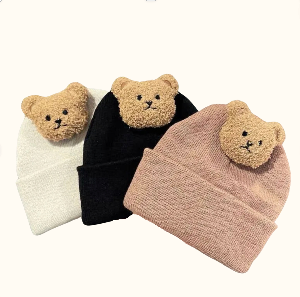 Bear Cutie Knit Baby Beanie - Petite Cove 