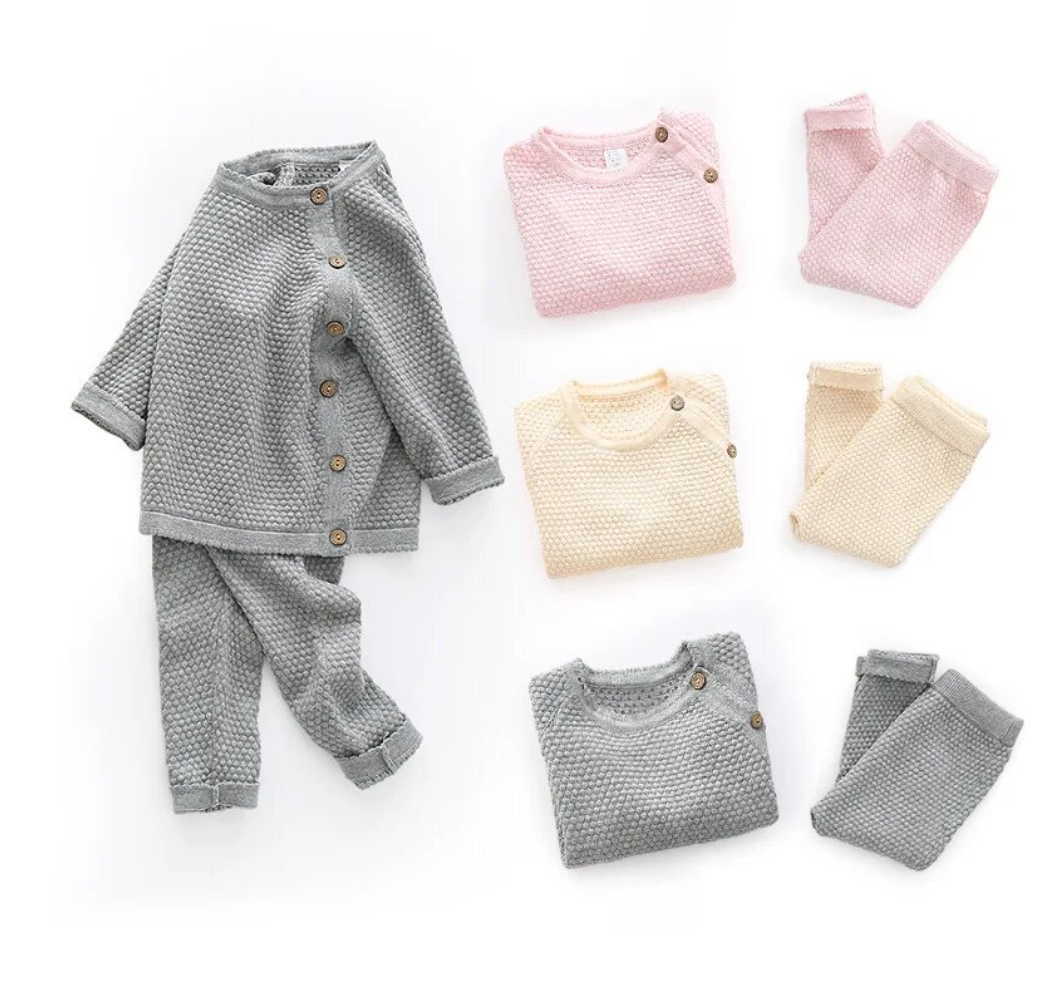 Knit Cozy Cotton Baby Outfit Set - Petite Cove 