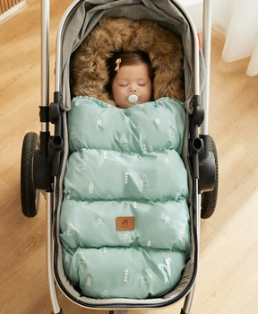 WinterSnug Fur-Collar Baby Stroller Sleeping Bag - Petite Cove 