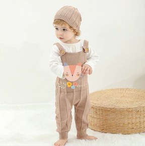 Petite Knit® Strap Baby Romper & Hat Set - Petite Cove 