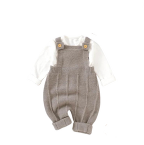 Petite Knit® Strap Baby Romper & Hat Set - Petite Cove 