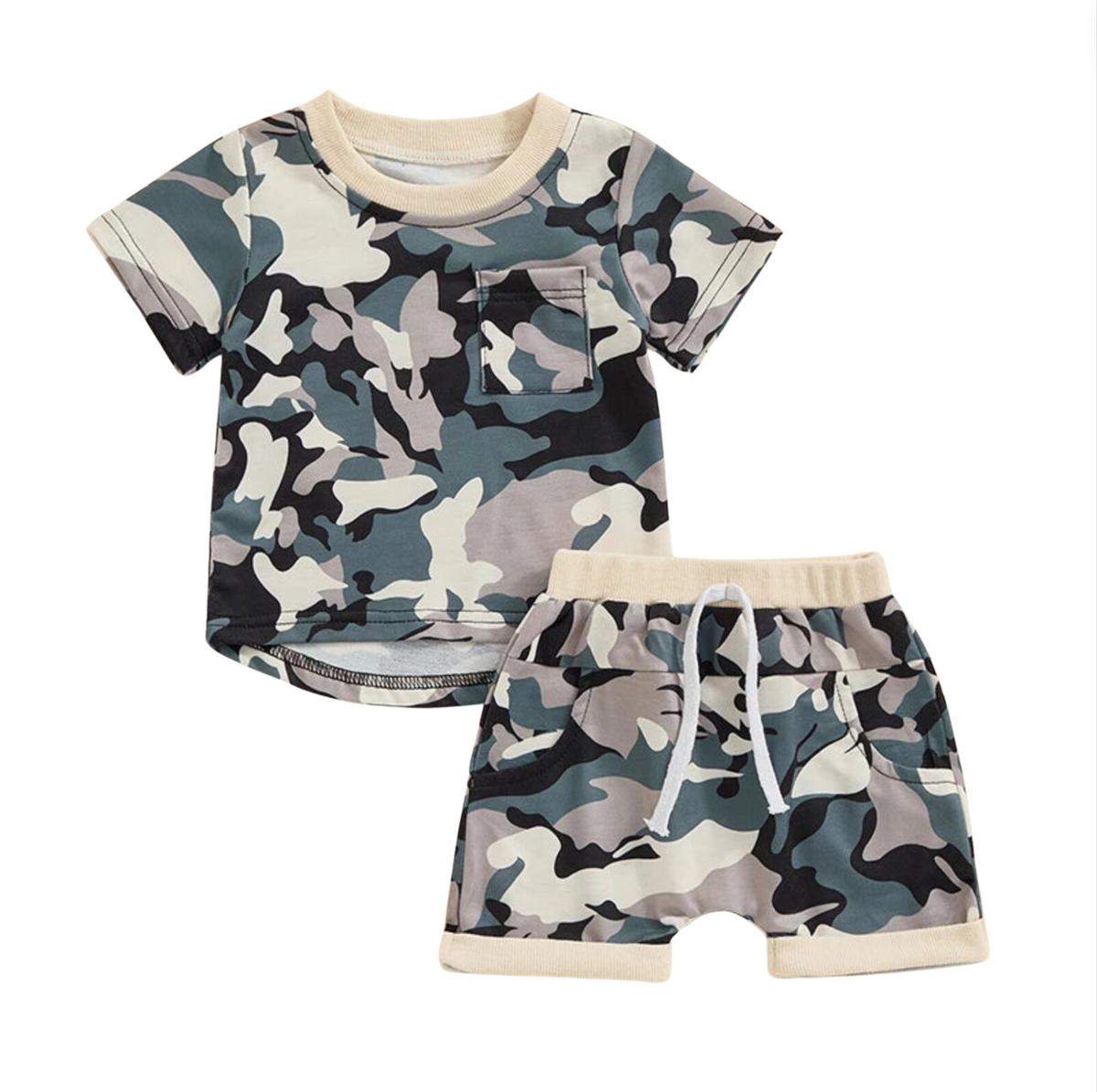 Camouflage Tee & Shorts Set - Petite Cove 