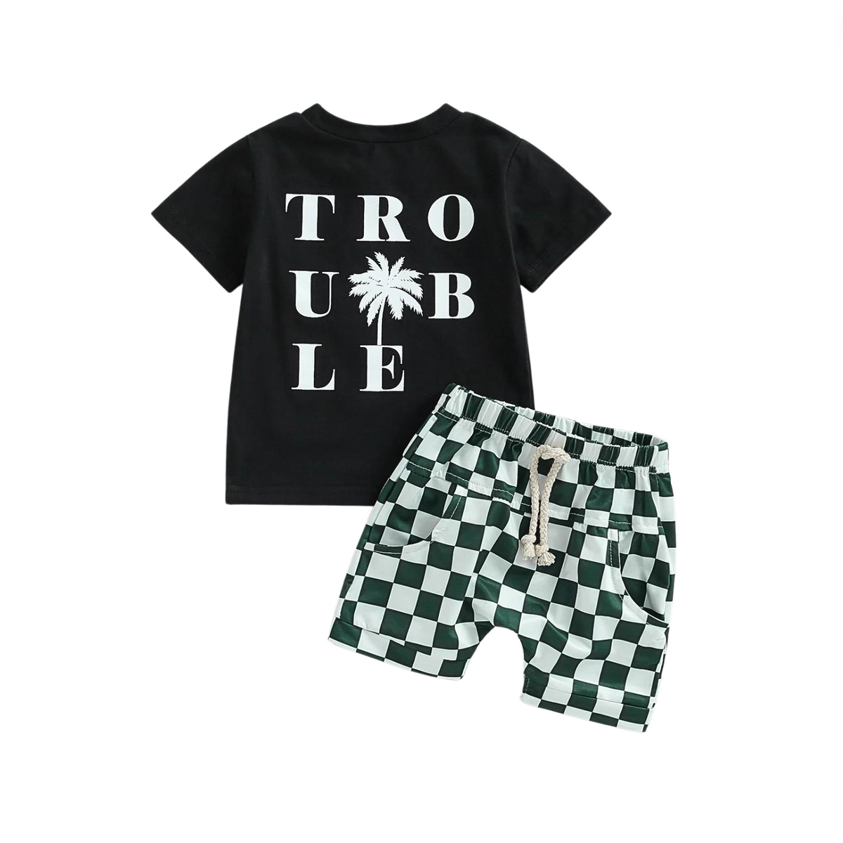 Trouble T-Shirt & Shorts Set - Petite Cove 