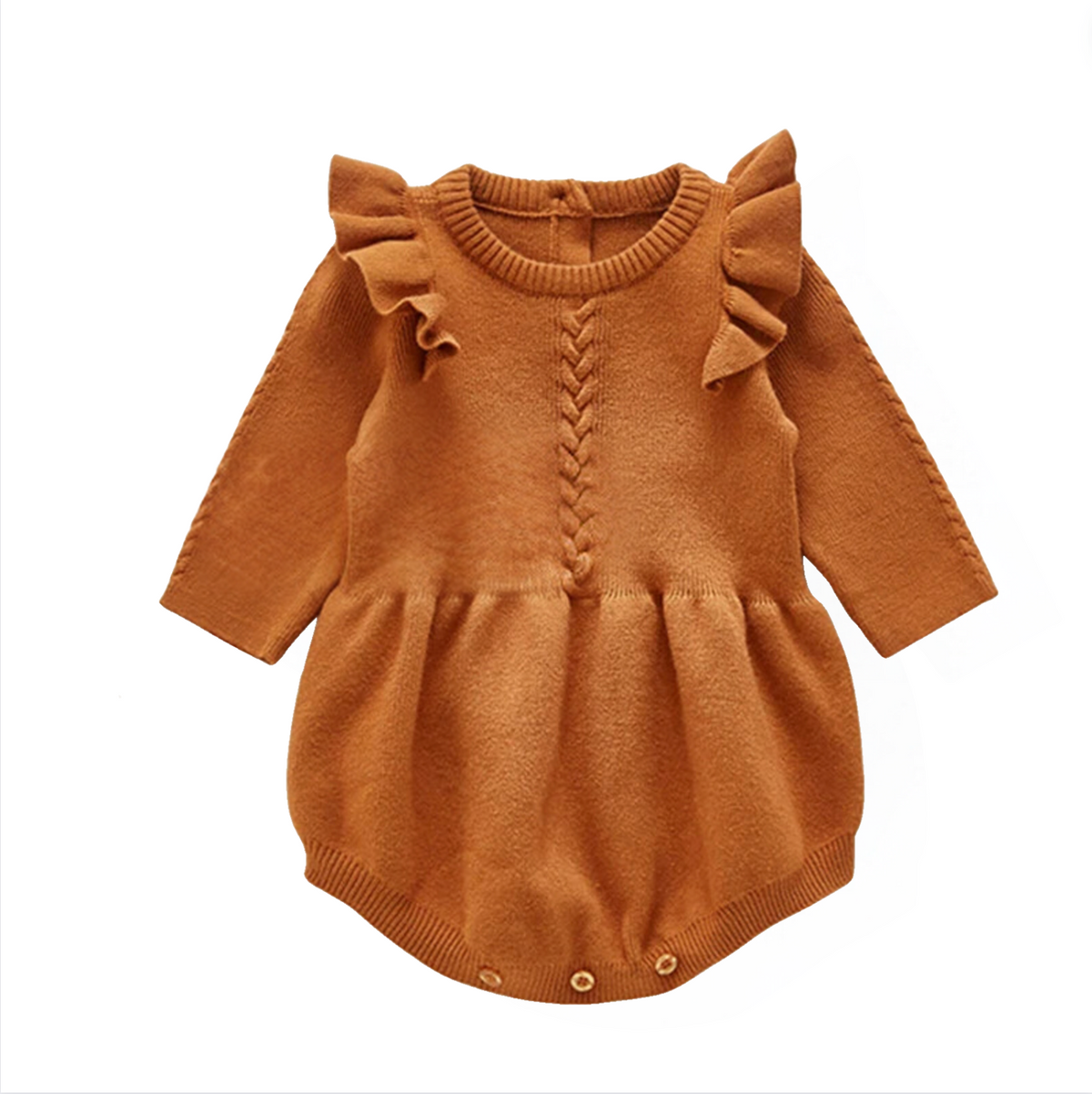 Petite Knit® Ruffle Romper - Petite Cove 