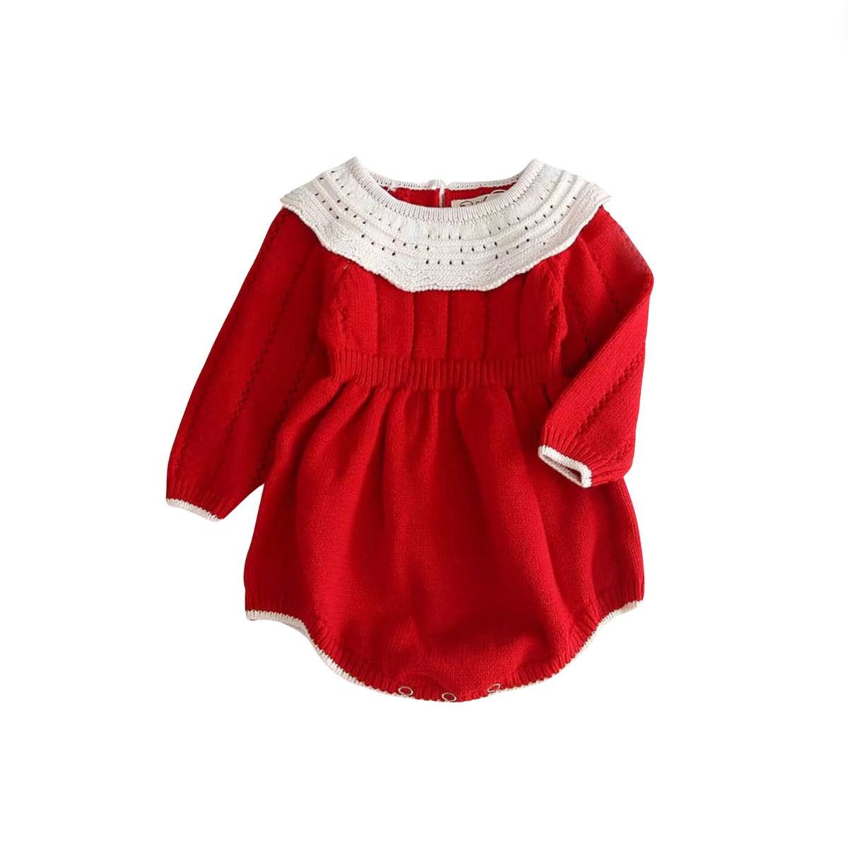 Petite Knit® Classic Red Romper - Petite Cove 