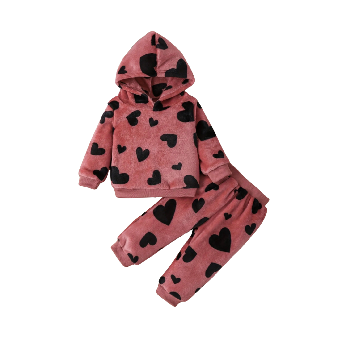 CozyFur Heart Hooded & Trouser Set - Petite Cove 