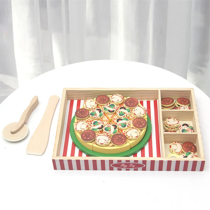 Montessori Pizza Party: Wooden Pizza Play set - Petite Cove 