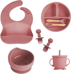 Silicone Essentials: Kid-Proof Baby Non-Slip 8-Piece Dining Set - Petite Cove 