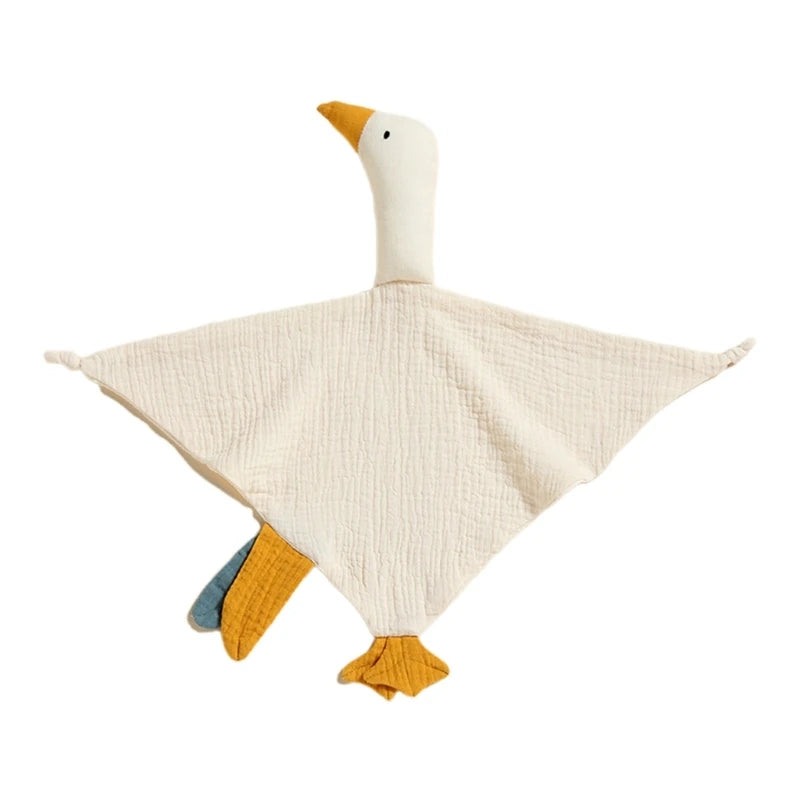 Boho-Chic Cotton Muslin Goose Sleep Toy & Baby Bib - Petite Cove 