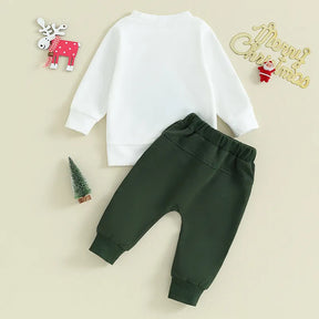 Christmas Tree Cozy Duo: Long Sleeve Sweatshirt and Pants Set - Petite Cove 