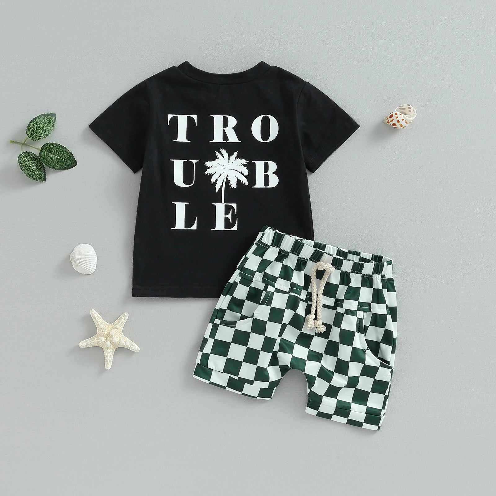 Trouble T-Shirt & Shorts Set - Petite Cove 