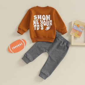 Touchdown Tot Cozy Football Sweatsuit - Petite Cove 